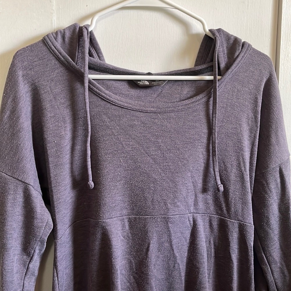 North Face wool blend babydoll dress with hood